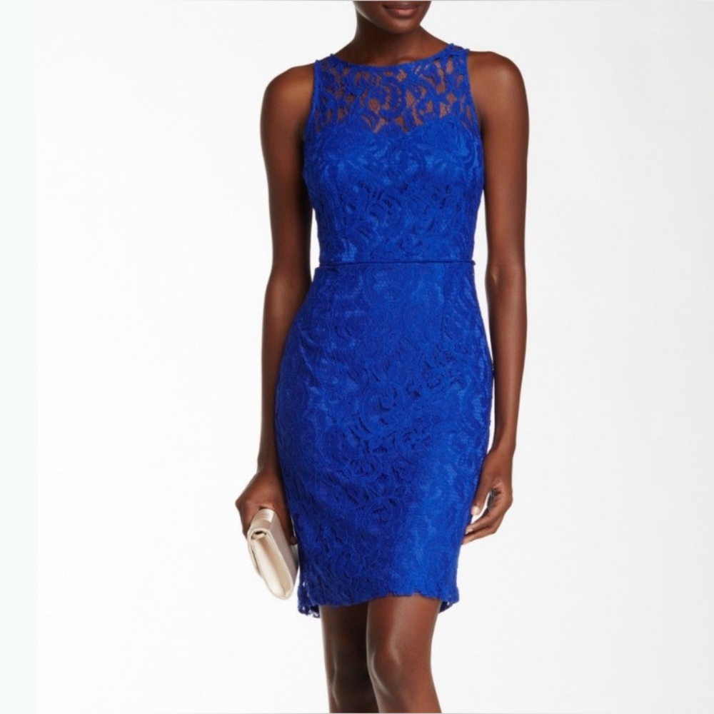 Marina Sleeveless Lace Sheath Dress